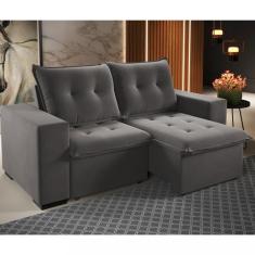 Sofá 3 Lugares Retrátil Reclinável 204cm Major Veludo Viero Móveis - Veludo Grafite