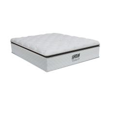 Colchão Casal Molas Ensacadas Tower 138x188x34cm Branco/Marrom - Suporta até 120Kg por Pessoa