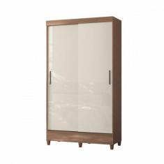 Guarda Roupa Solteiro com Pés 2 Portas de Correr Jequitiba Off White N