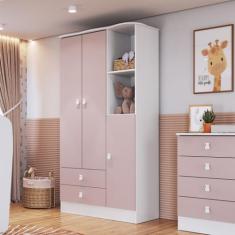 Guarda-Roupa de Bebê 3 Portas 2 Gavetas Baby - Móveis Percasa