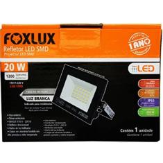 Refletor Led 20w 6500k  Preto Bivolt Foxlux