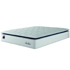 Colchão Casal King Molas Ensacadas Com Pillow Sevilha 193x203x33cm Branco/Cinza Hellen