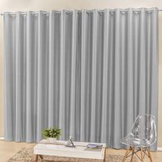 Cortina Madri Para Trilho Comum Tecido Semi Blackout 3,00M X 2,50M - Cinza