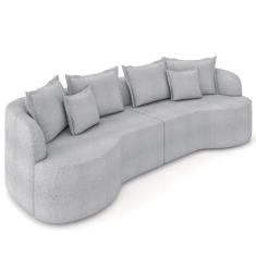 Sofá 3 Lugares 230cm Orgânico Quito K04 Boucle Cinza - Mpozenato