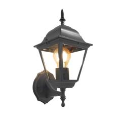 Arandela Colonial de Parede Alumínio Preto 4 Faces Externo