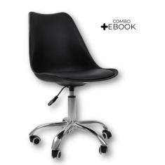 Cadeira Saarinen Office Base Cromada Com Rodizio Giratória com Ebook -