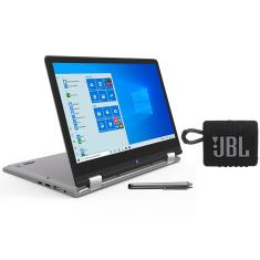 Notebook 2 em 1 Positivo Dual Core 4GB 64GB eMMC Tela Full HD 11.6" Windows 10 Duo C464C + Caixa de Som Portátil JBL Go 3 Preto