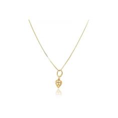 Colar Com Pingente Argolinha De Coração