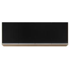 Armário Aéreo 160cm 4 Portas Nevada Castanho/preto - Lumil Móveis