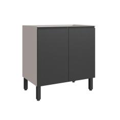 Balcão para Cozinha 80cm 2 Portas Fumê/Grafite