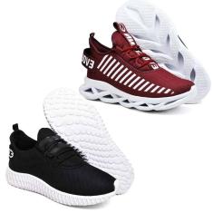 Kit 2 Tênis Caminhada Respiravel Confortavel Ultra Leve-Masculino