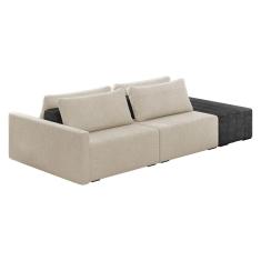 Sofá Ilha 2 Lugares Living 272cm Modulado Sala Lary Bouclê/PU Pto K01 - D`Rossi