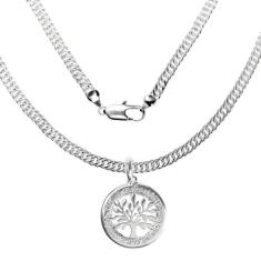 Corrente Masculina 70Cm 4Mm Arvore Vida Folheada Prata Cr293 - Wnbijou