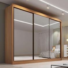 Guarda Roupa Casal MDF Espelhado 3 Portas 6 Gavetas Qatar - D Doro