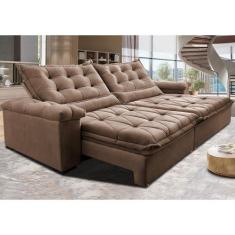 Sofá Retrátil e Reclinável 2,75m Cama inBox Big Fresh com SoftGelD40 V