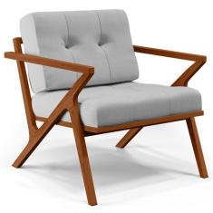 Poltrona Decorativa Sala de Estar com Cintas de Corano Laís B04 Linho 