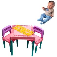 Kit Mesa Educativa Infantil + Boneca Bebê Reborn Menino Azul - Tritec 