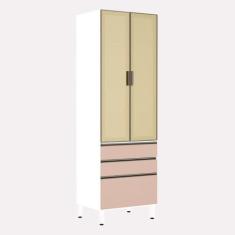 Paneleiro Torre 70Cm Bronze Pérola Branco Com Connect - LUCIANE