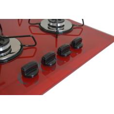 Fogão Cooktop Chamalar 4 Bocas Ultra Chama Bivolt XP, MARMORIZADO VERM