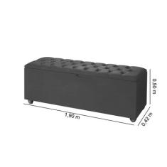 Baú Recamier Divã Sara Capitonê 190cm Para Cama King - AV - AV MOVEIS,