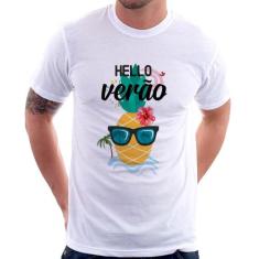 Camiseta Hello Verão - Foca na Moda, Branco, P