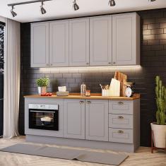 Cozinha Compacta Com Módulo Forno De Embutir Amy Casa 812 Cinza