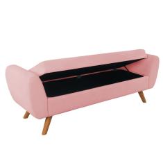 Recamier Bau Italia 1,20m Suede Rosa Bebe - Inova Decor