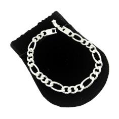 Pulseira Masculina 19Cm 7Mm Largura Folheada Prata Pl201
