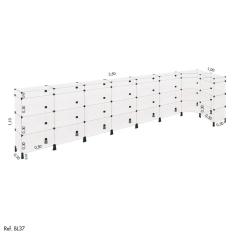 Balcão de Atendimento L Modulado em Vidro 3,50 x 1,10 x 1,00
