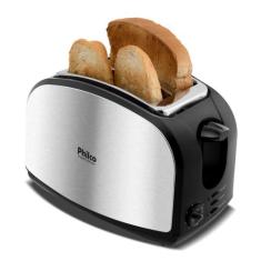 Torradeira Philco Inox 3 funções 900W French Toast, Preto e Prata, 220