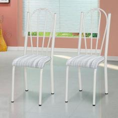 Conjunto 2 Cadeiras 021 Branco E Linho