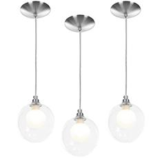 kit 3 Lustres Pendentes Harmony Bolinha Escovado