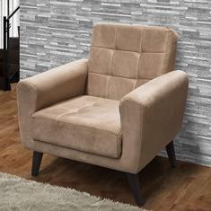 Poltrona Decorativa Lívia Suede Marrom Claro B255- Matrix