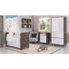 Quarto de Bebe Completo 3 Peças 1 Cômoda 1 Roupeiro 1 Berço Pipoca Móveis Percasa