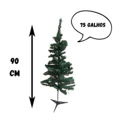 Árvore de Natal Pequena 90cm 75 Galhos Simples