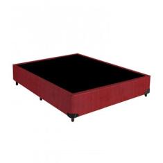Base Box Casal Suede Vinho - 30x138x188