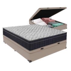 Cama + Box com Baú Viúva Colchão Ortobom D45 Firme Airtech