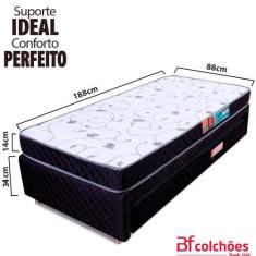 Conjunto Colchão Solteiro D33 + Cama Box Colchão Bicama BF Colchões 88