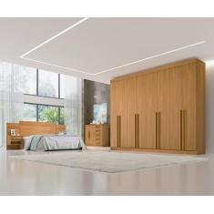 Guarda Roupa Casal 100% MDF 8 Portas 8 Gavetas - Daymont-Cinamomo - Mó