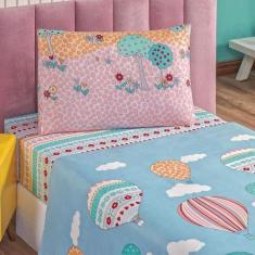 Jogo de Cama lençol INFANTIL SOLTEIRO 3 pç estampado  - SAFIRA ENXOVAI
