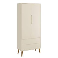 Guarda Roupa Infantil 2 Portas Theo Retrô com Pés Amadeirado - Reller Móveis