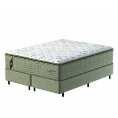 Cama Box Colchão Casal Queen Molas Guarda Costas Max Pillow Top 158x198x78cm Bege / Branco Probel - Suporta até 180kg por Pessoa