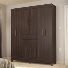 Guarda-Roupa Solteiro Munique 8 Portas 2 Gavetas Café Touch - Demóbile