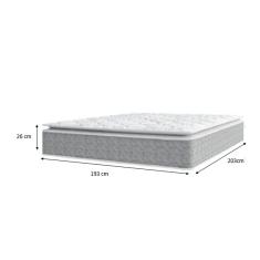Colchão King Nazar Molas Ensacadas com Pillow Top - Extra Conforto - Bello Box - Conforto (Espuma da Nasa) Viscoeslástico D33 Cinza