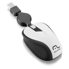Mouse Retrátil Multilaser 1200Dpi USB Branco- MO234