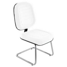 Cadeira Diretor para Escritório Cromada Linha Blenda Branco