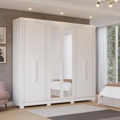 Guarda-Roupa Casal 6 Portas com Espelho e Pés 234cm 100% MDF Boston Es