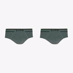 Kit 2 Cuecas Lupo Slip Fio Texturizado Sem Costura 00624-003, Cinza, P