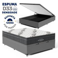 Cama Box Baú com Colchão de Espuma D33 Ortobom Airtech 100 Casal 138 c