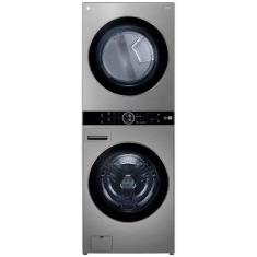 Lava e Seca Smart LG WashTower™ 17kg Aço Escovado com Inteligência Artificial AIDD™ WK17VS6A - 220V